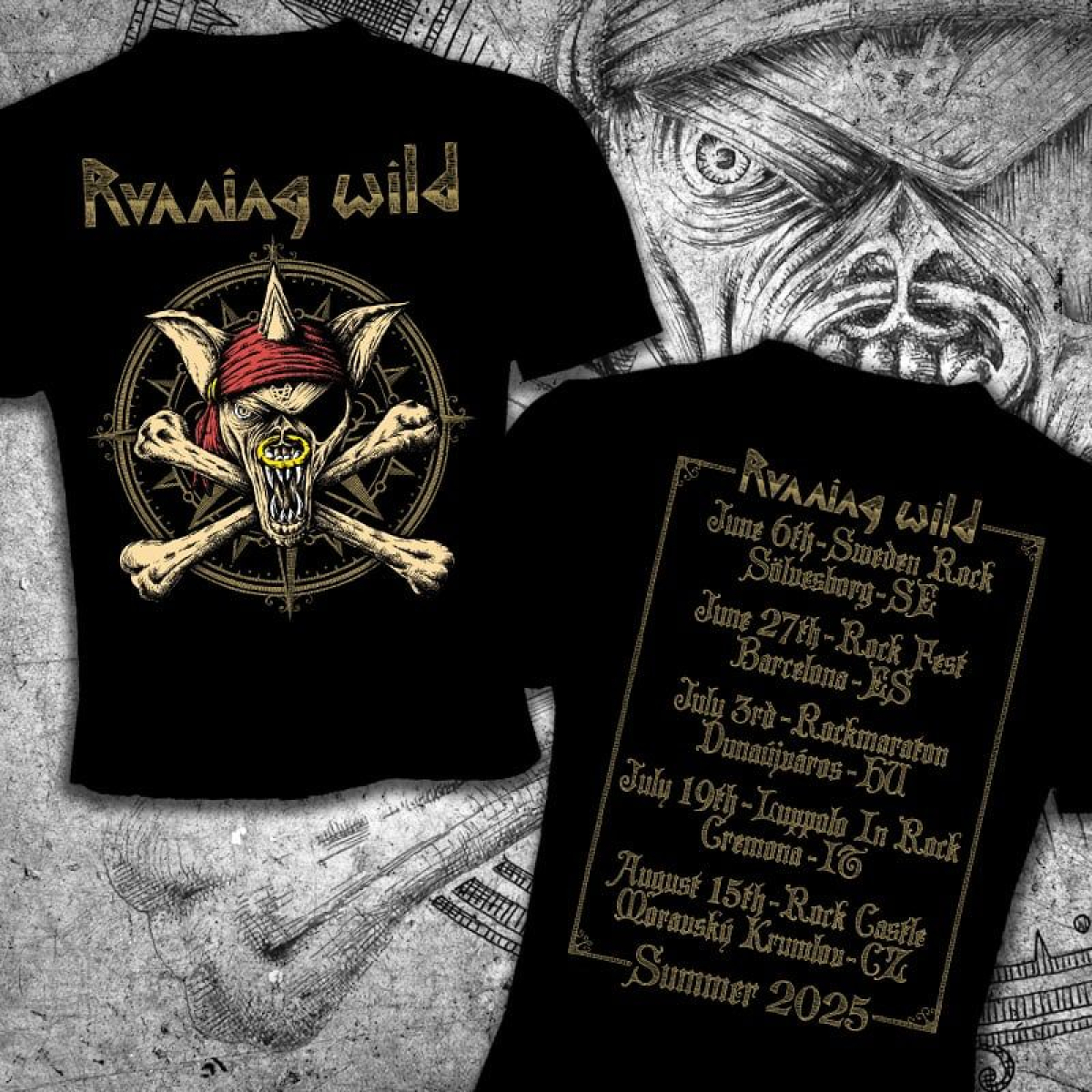 Running WIld " Tour Shirt 2025 / Schwarz "