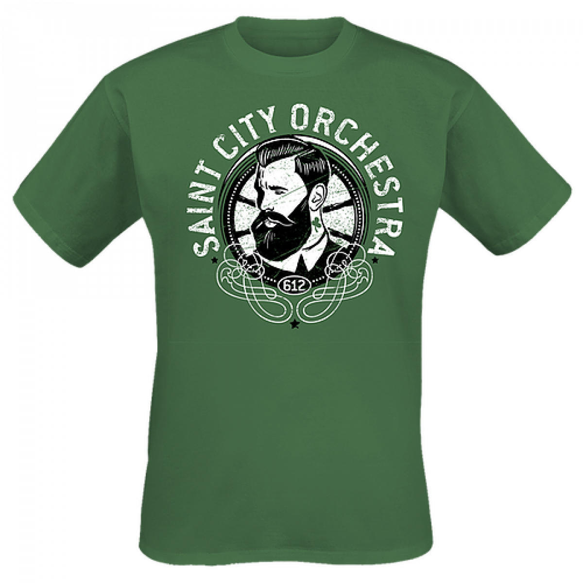 Saint City Orchestra – T-Shirt Beard Guy (green)
