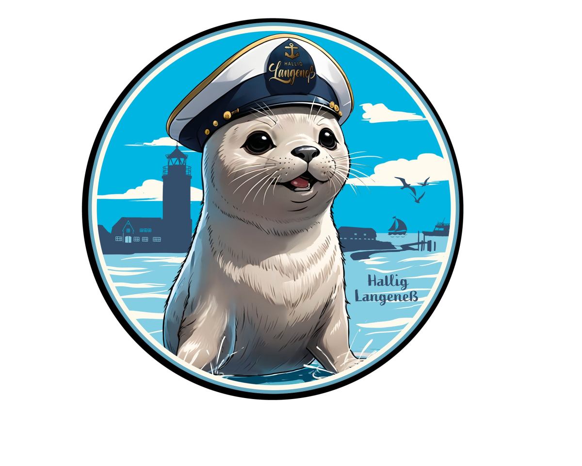 Aufkleber -  Kleiner Seehund - 8cm Durchmesser