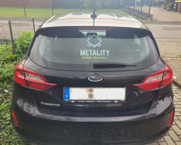 Metality Heckscheibenaufkleber