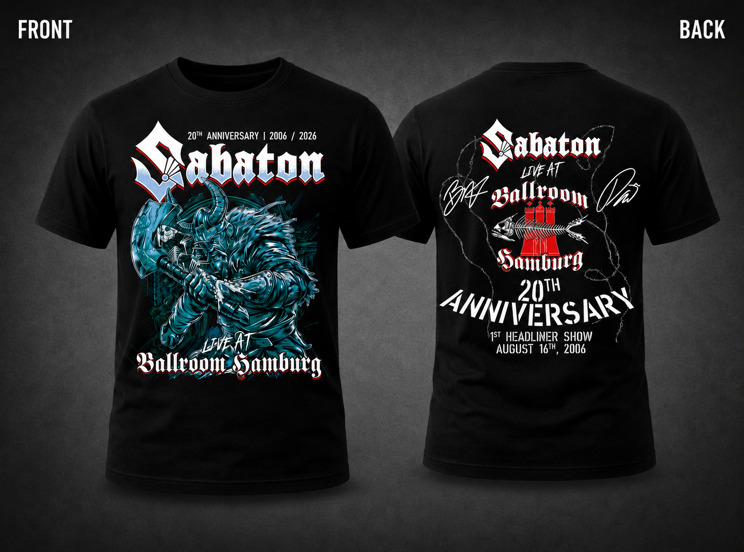 Sabaton live at Ballroom Hamburg -  20th Anniversary T-Shirt