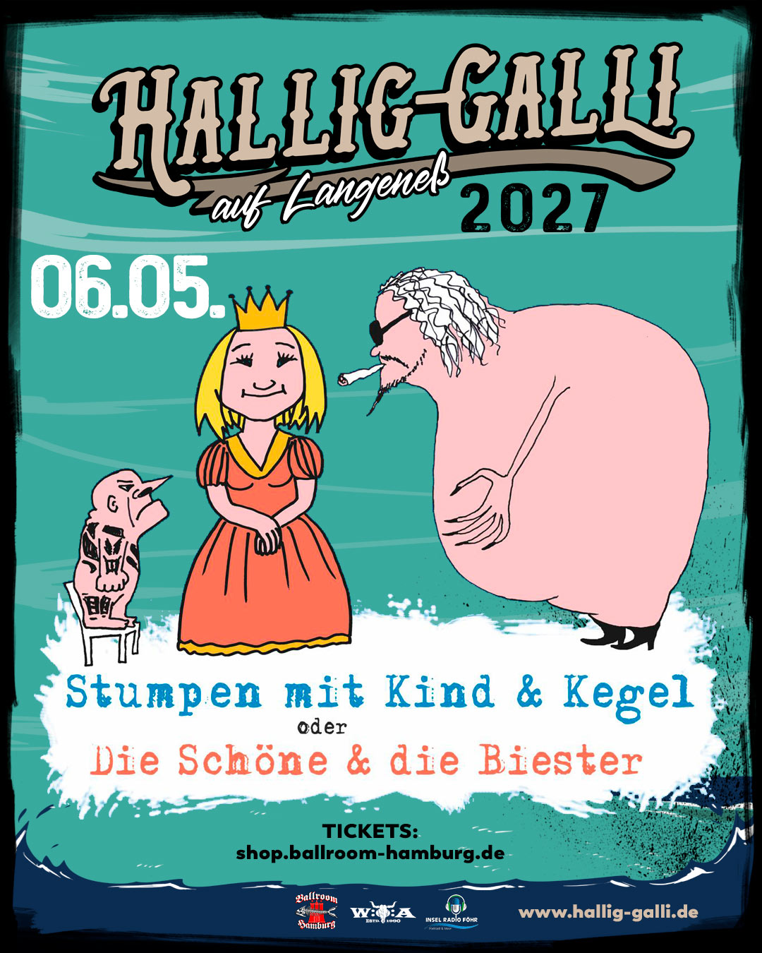 Piratenpass Hallig Galli mit Stumpen mit Kind und Kegel