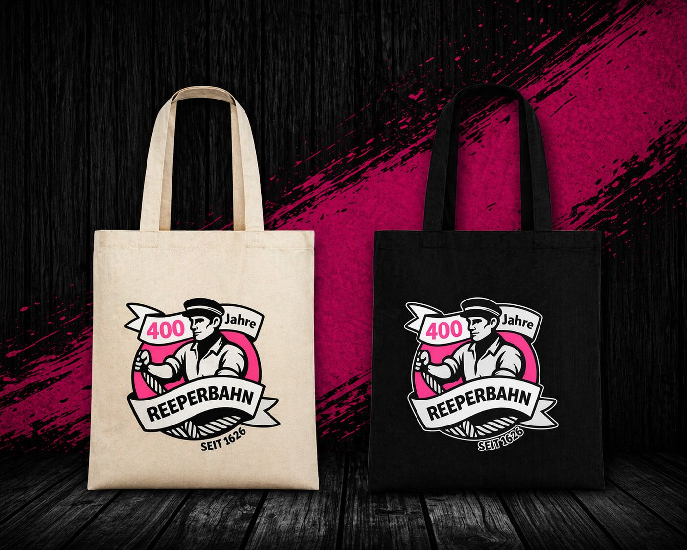 Baumwolltasche -  400 Jahre Reeperbahn