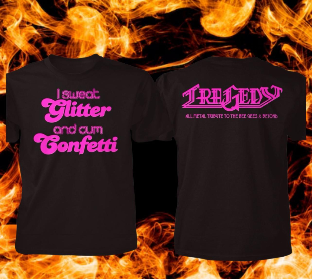 T-Shirt - Tragedy, „I Sweat Glitter…” (black)