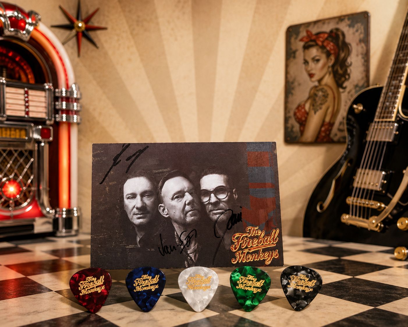 The Fireball Monkeys - Autogramm & Pick Bundle