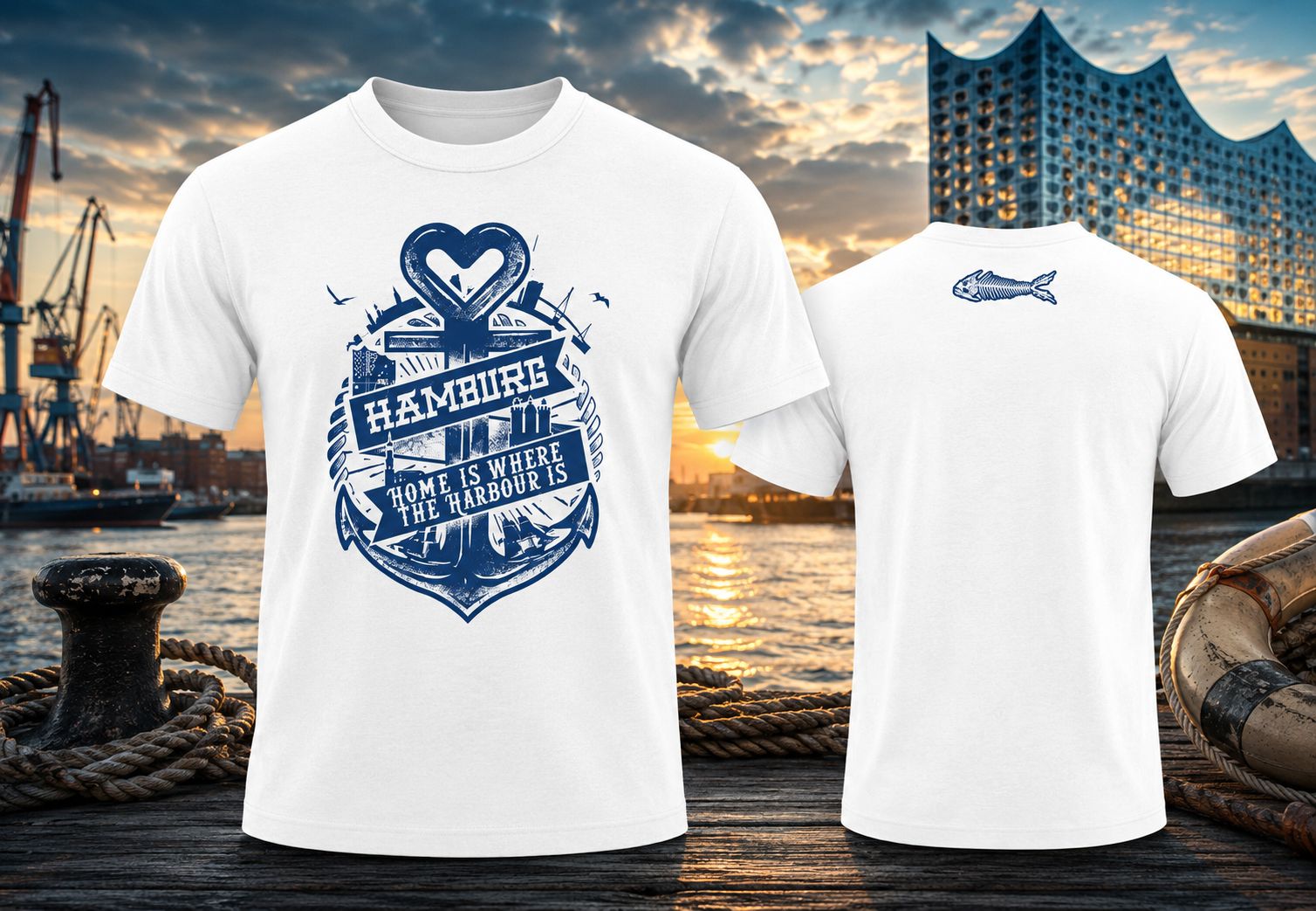 Girlie T-Shirt - Hamburg - home is where the harbour is